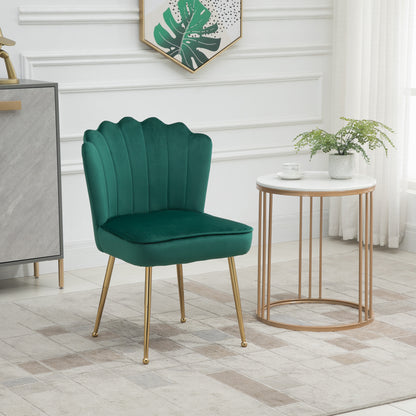 HOMCOM elvet-Feel Shell Accent Chair - Green