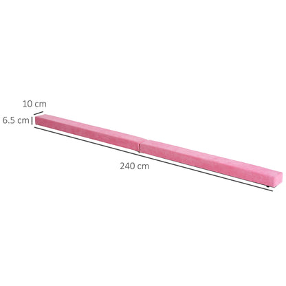 HOMCOM .4M 8FT Gymnastics Folding Balance Beam Home Gym Training Exercise Sports - Pink