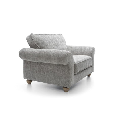 FURCO Ingrid Armchair - Contemporary Ash Grey Fabric Seating