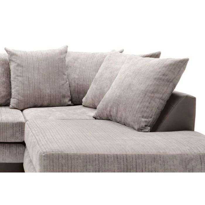 Dilan Fabric Corner Sofa - Brown-Right Facing