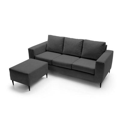 Rocky Reversible Corner Sofa - Black Fabric