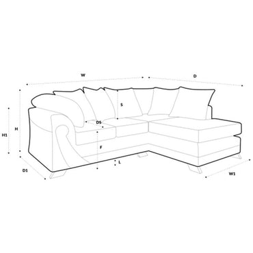 Illuminate Corner Sofa - Brown-Left Facing