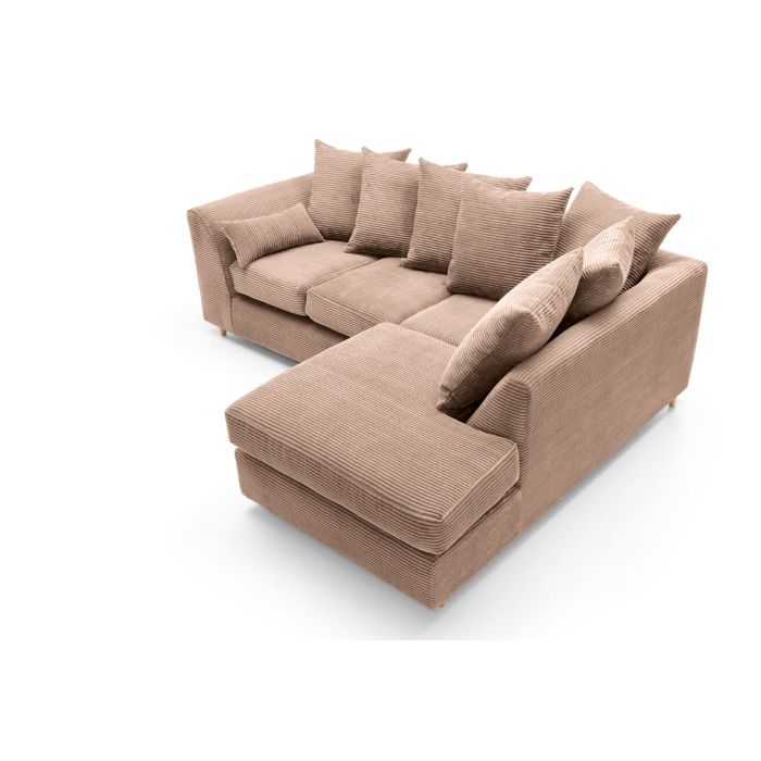 Jumbo Cord Brown Fabric Corner Sofa