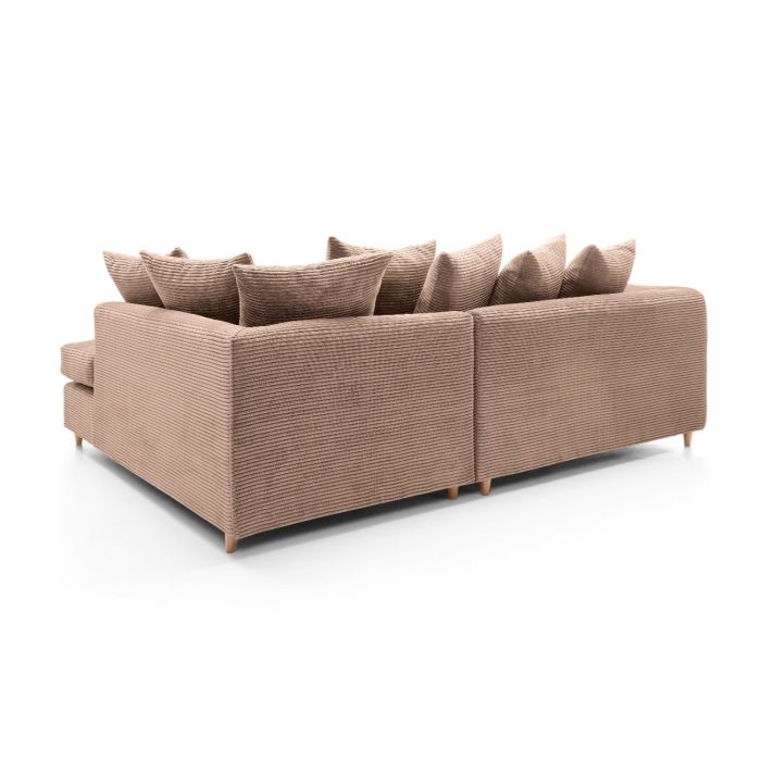 Jumbo Cord Brown Fabric Corner Sofa