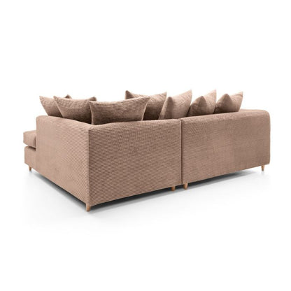 Jumbo Cord Brown Fabric Corner Sofa