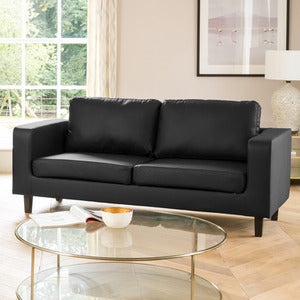 Monmouth 3 Seater Sofa - Black Leather