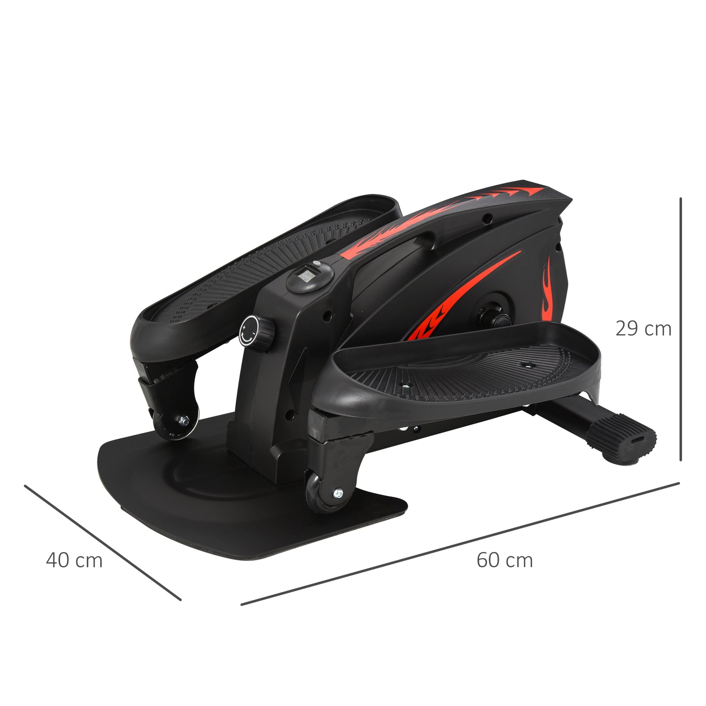 HOMCOM ini Manual Elliptical Bike, Compact Elliptical Cross Trainer Fitness Workout w/ LCD Monitor, Anti-Slip Pedals, Adjustable Resistance for Home Office