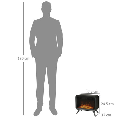 HOMCOM lectric Fireplace Stove, Freestanding or Tabletop, with LED Flame Effect, Overheating Protection, 800W/1600W