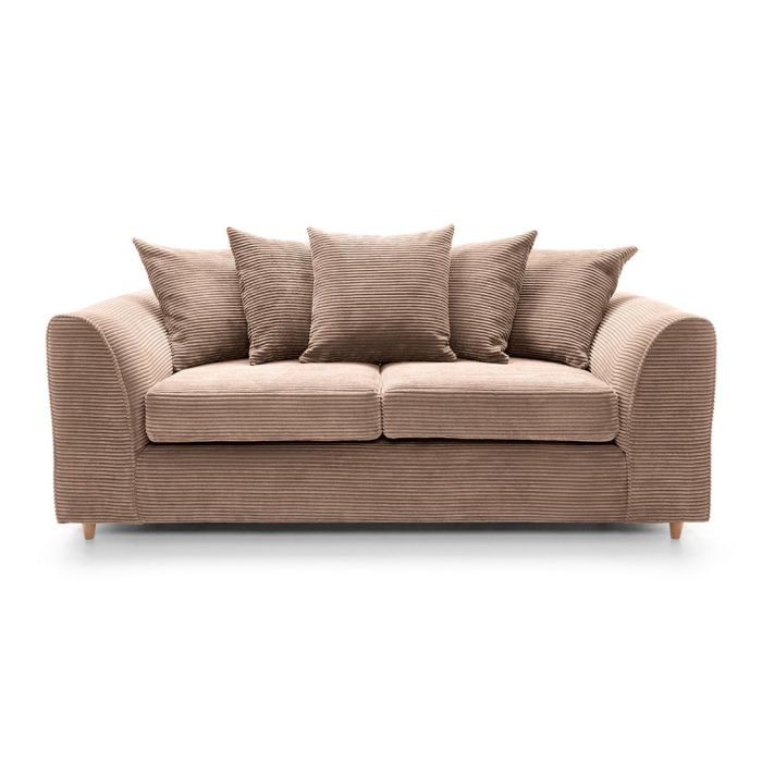 Jill Jumbo 3 Seater Sofa - Brown Fabric