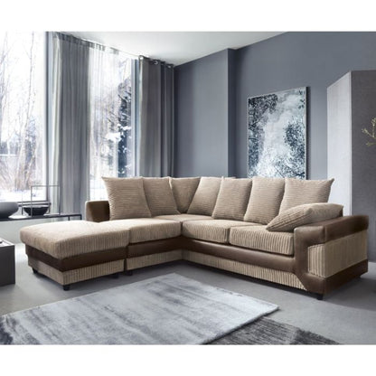 Dyno Fabric Corner Sofa - Brown-Left Facing