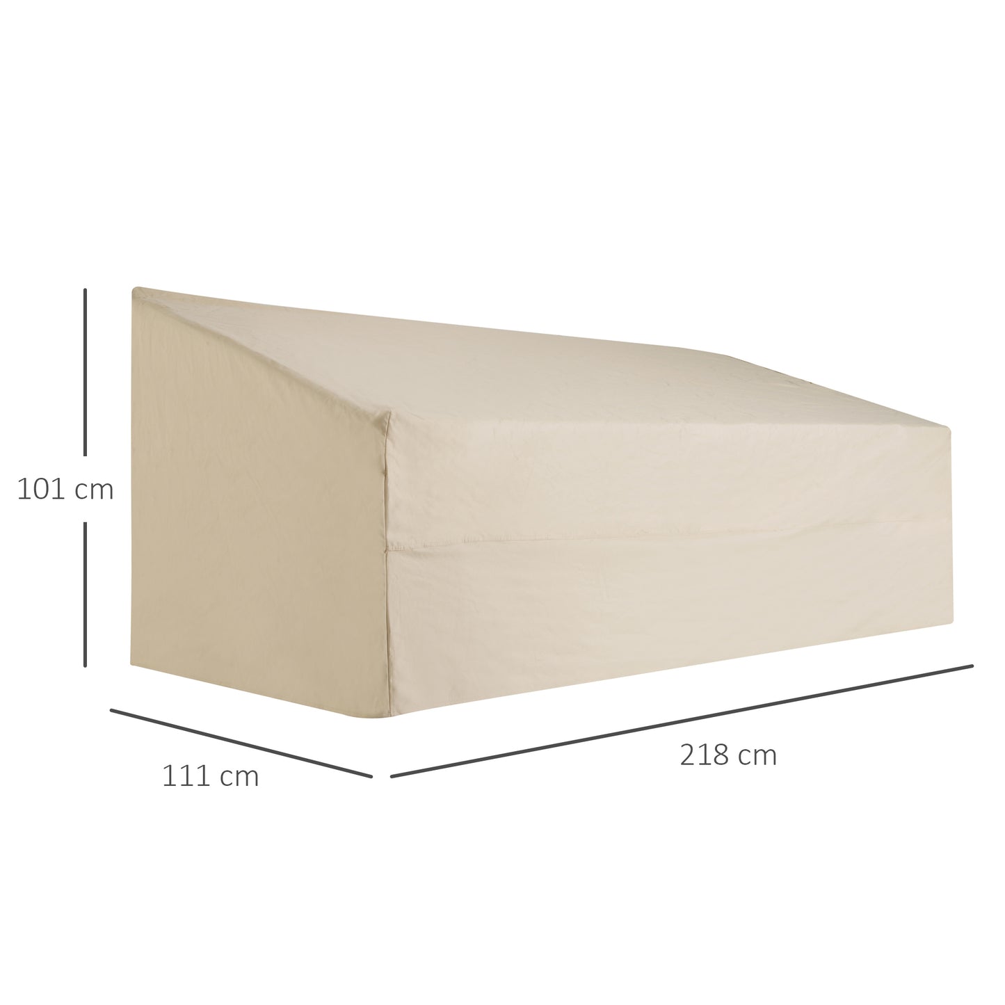 Outsunny 600D Oxford Cloth Furniture Cover 3 Seat Sofa Protector Large Garden Patio Outdoor Waterproof Beige 218x111x63-101cm