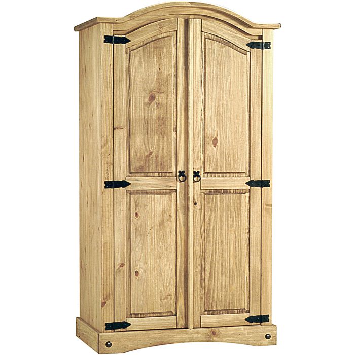 Waltham 2-Door Wardrobe in Solid Waxed Light Pine - Natural