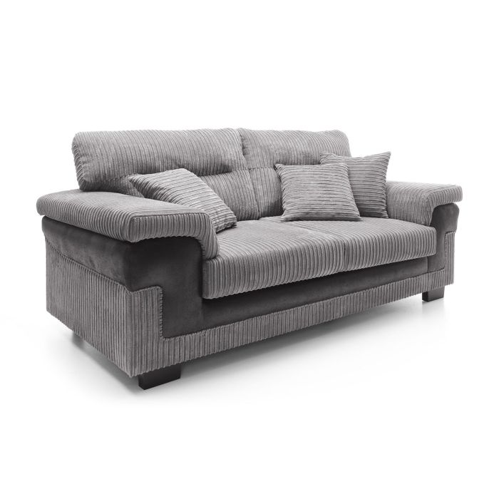 Sampson 3 Seater Sofa - Black Fabric