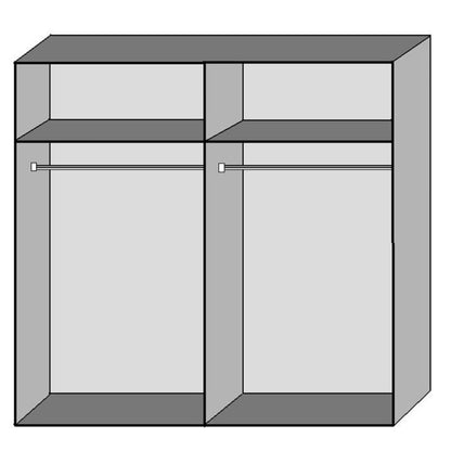 Erasmus 2 Door Sliding Mirrored Wardrobe | Hickory Oak | Rustic Charm | Furco