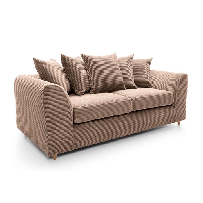 Jill Jumbo 3 Seater Sofa - Brown Fabric