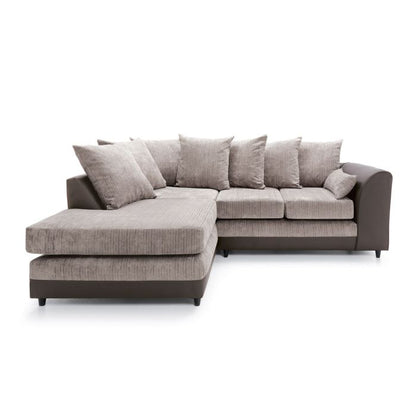 Dilan Fabric Corner Sofa - Brown-Left Facing