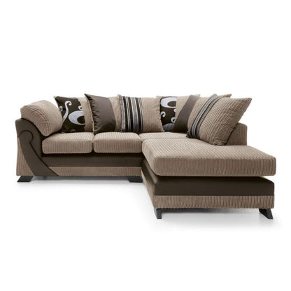 Illuminate Fabric Corner Sofa - Brown-Right Facing