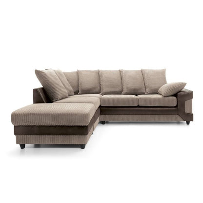 Dyno Fabric Corner Sofa - Brown-Left Facing