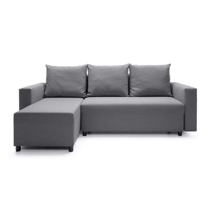 Osllo Corner Sofabed - Dark Grey-Left Facing Fabric