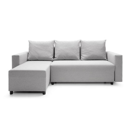 Osllo Corner Sofabed - Light Grey-Left Facing Fabric