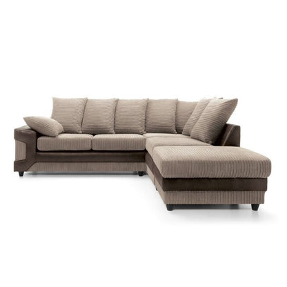 Dyno Fabric Corner Sofa - Brown-Right Facing