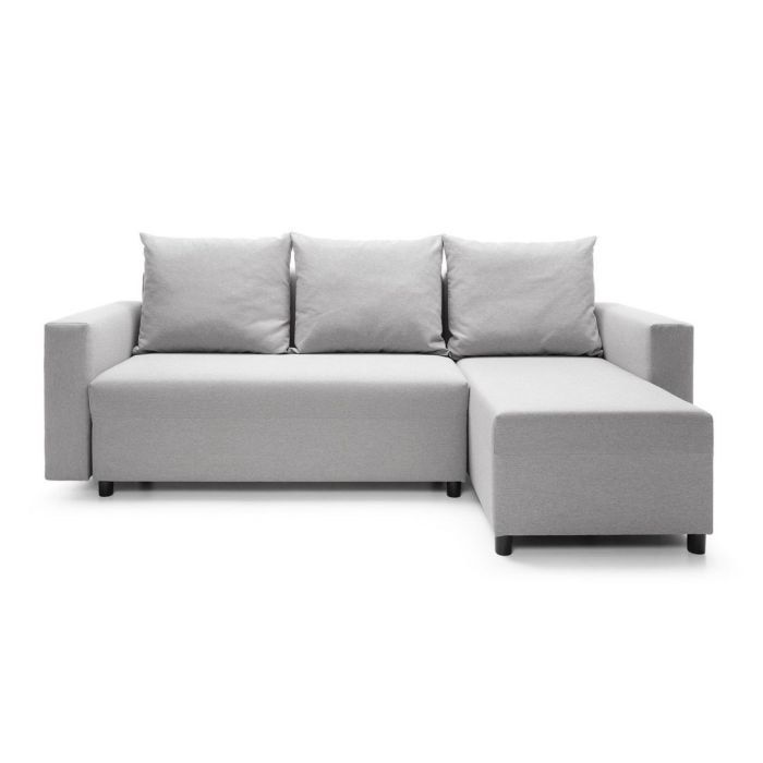 Osllo Corner Sofabed - Light Grey-Right Facing Fabric