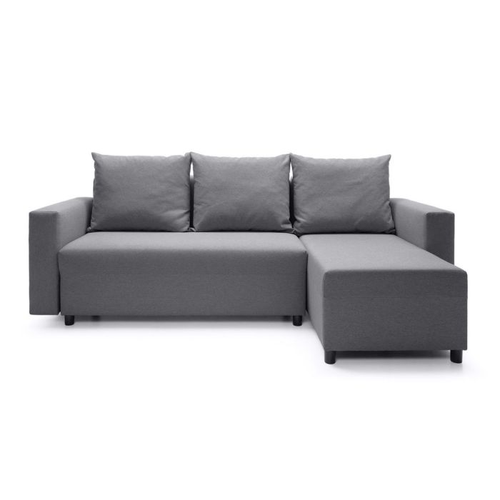 Osllo Corner Sofabed - Dark Grey-Right Facing Fabric