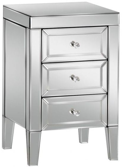 Valencia Mirrored 3 Drawer Bedside Cabinet