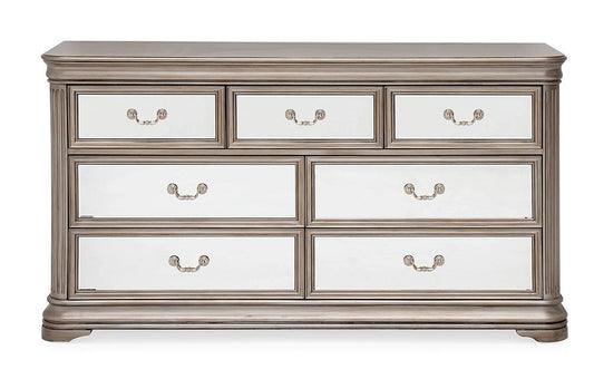 Vida Living Jessica Champagne Mirrored 3+4 Drawer Dressing Chest