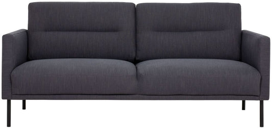 Larvik Fabric 2 Seater Sofa Anthracite with Black Legs