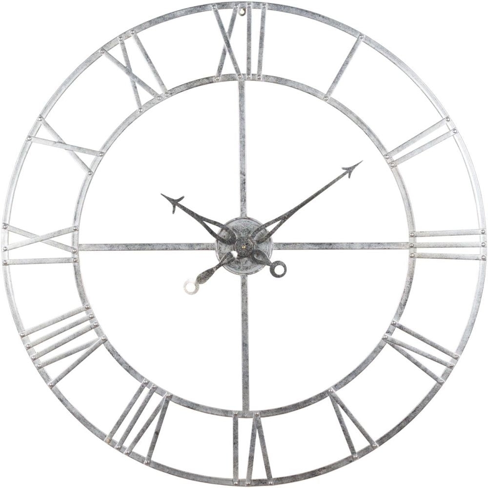 Large Silver Foil Skeleton Wall Clock - 102cm x 102cm