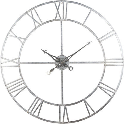 Large Silver Foil Skeleton Wall Clock - 102cm x 102cm