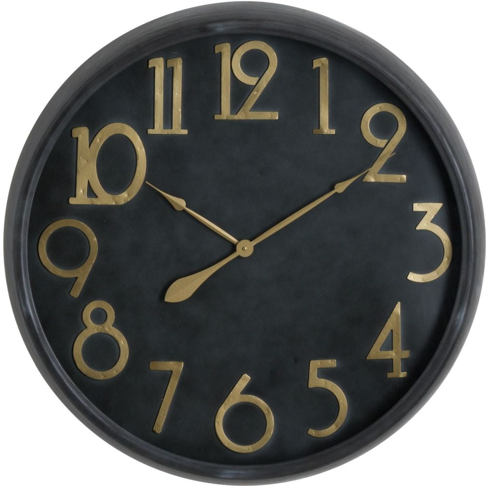 Soho Brass and Black Large Clock - 80cm x 80cm