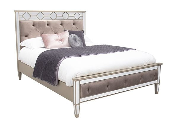 Vida Living Rosa Geometric Mirrored Bed