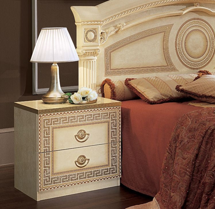 Camel Aida Ivory Italian Bedside Cabinet