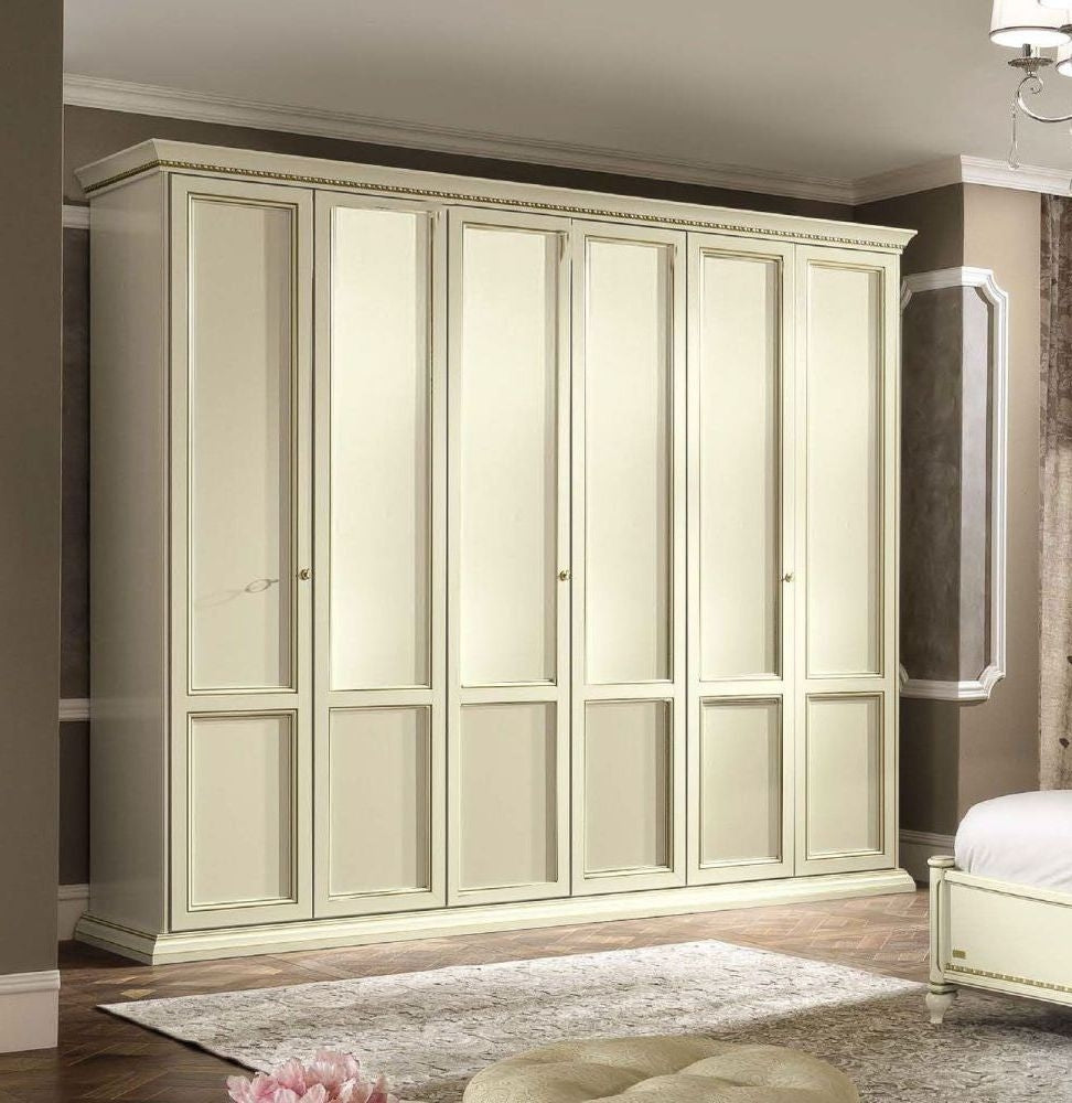 Camel Treviso Night White Ash Italian 6 Door Wardrobe