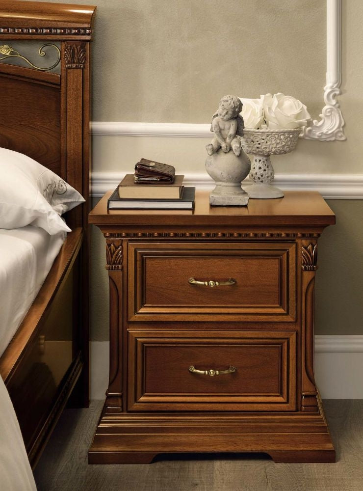 Camel Treviso Night Cherry Wood Italian Bedside Cabinet