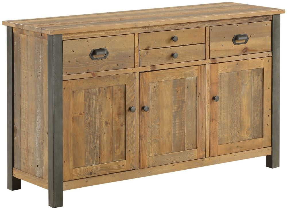 Urban Elegance Reclaimed Wood 3 Drawer Sideboard