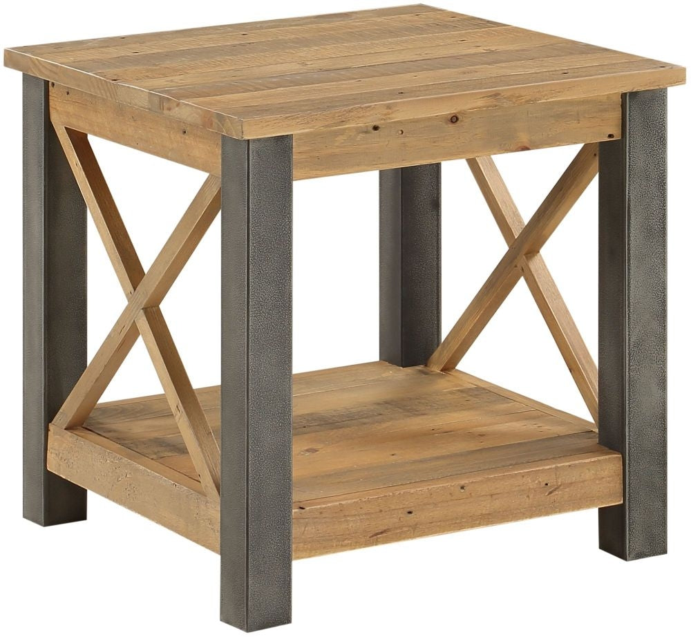 Urban Elegance Reclaimed Wood Lamp Table