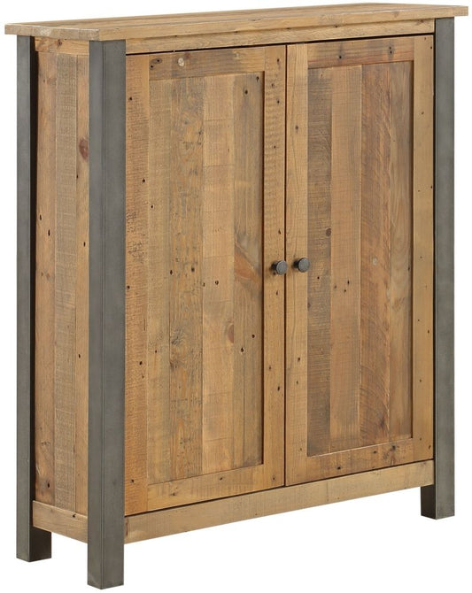 Urban Elegance Reclaimed Wood Small Shoe Storage Cupboard