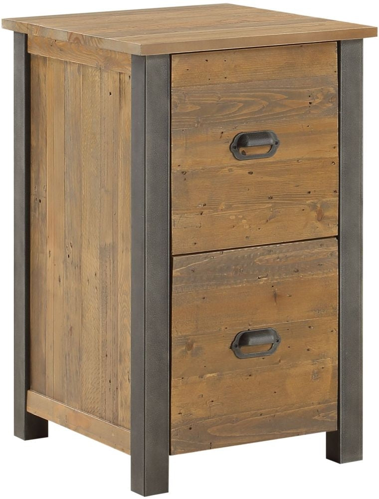 Urban Elegance Reclaimed Wood Two Drawer Filing Cabinet