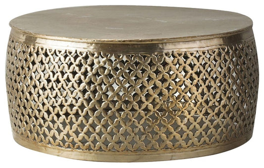 Khalasar Gold Metal Round Coffee Table