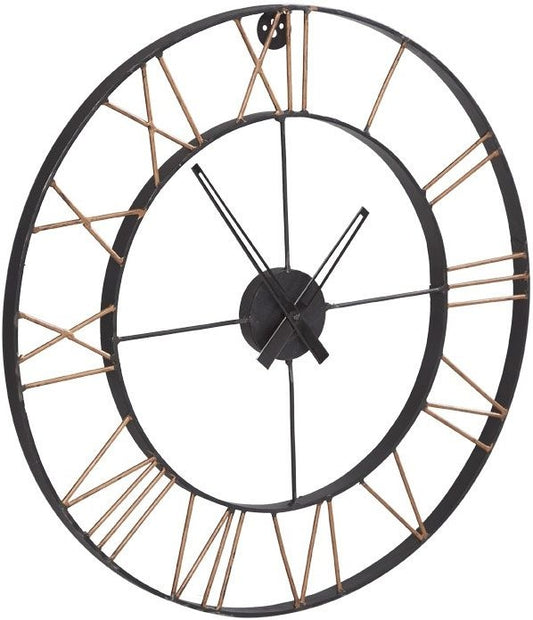 Lincoln Black Metal Industrial Metal Clock