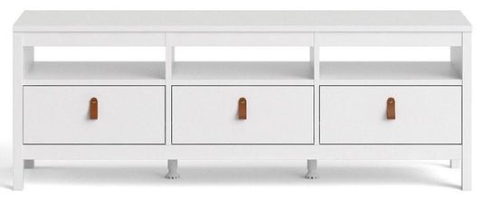 Barcelona TV Unit 3 Drawer in White