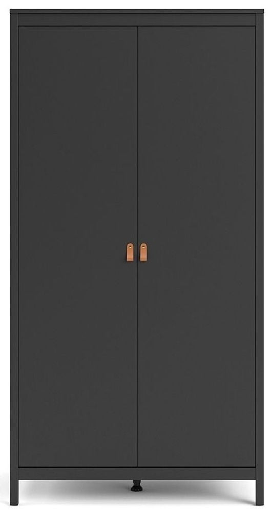 Barcelona 2 Door Wardrobe in Matt Black