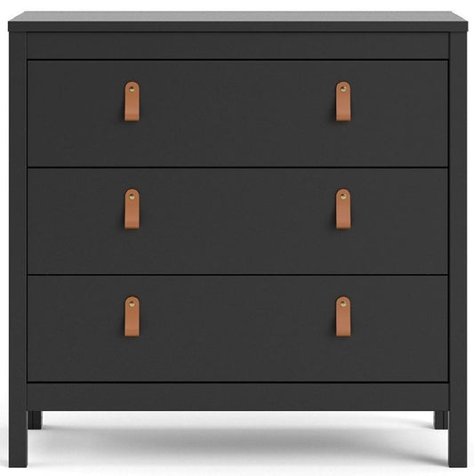 Barcelona 3 Drawer Chest in Matt Black