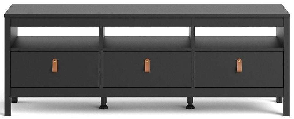 Barcelona 3 Drawer TV Unit in Matt Black