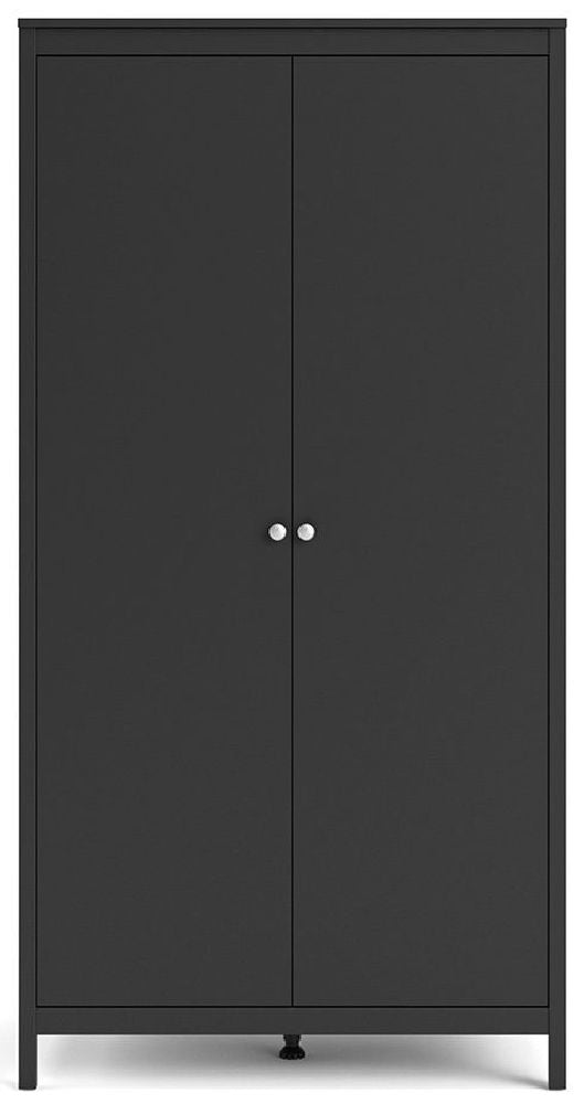 Madrid 2 Door Wardrobe in Matt Black