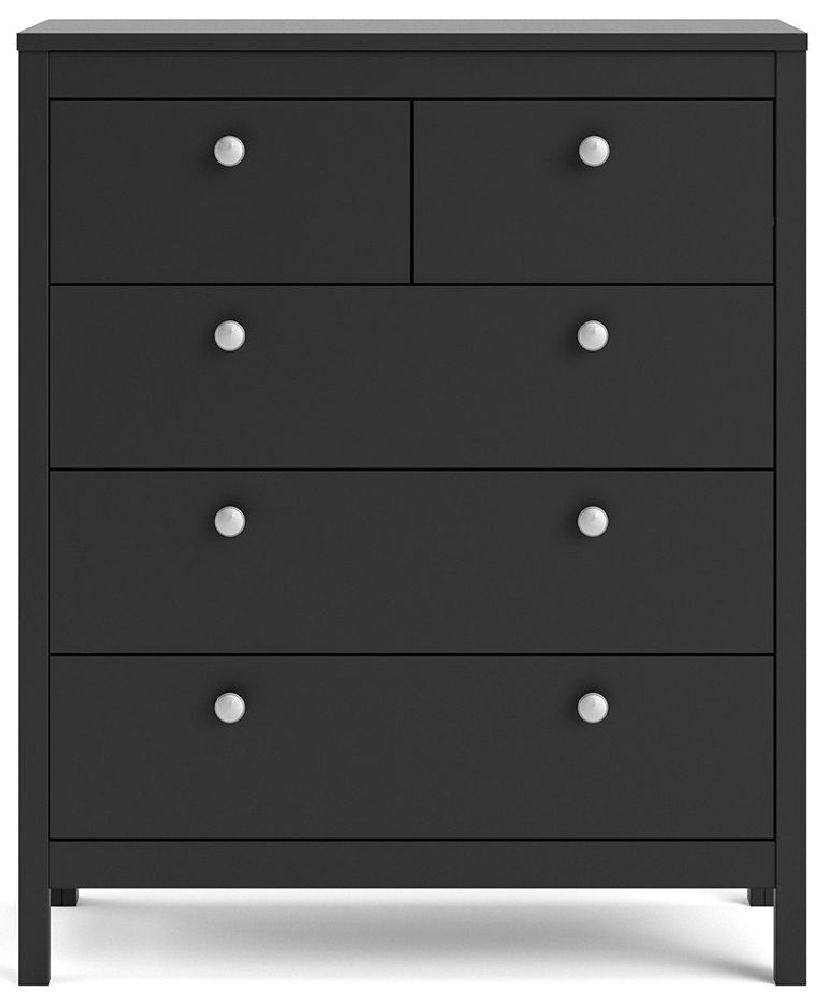 Madrid 3+2 Drawer Chest in Matt Black