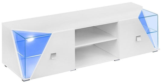 Edge White High Gloss TV Unit with LED Light